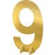 Giant Metallic Gold Number 9 Sign